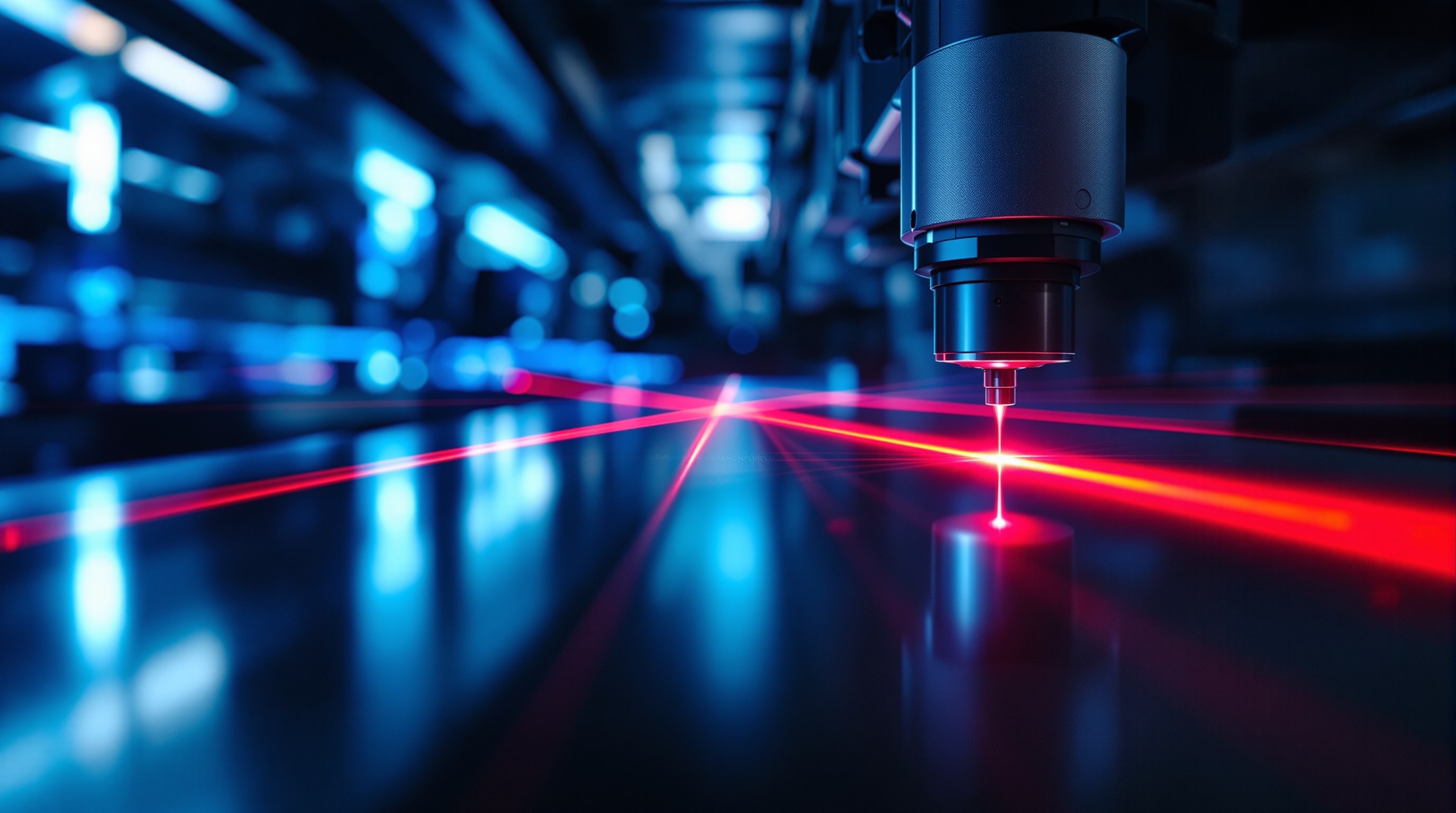 Banc d'optique laser dans un laboratoire de photonique